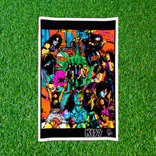 KISS Comics Flocked Blacklight Poster 9319 Gene Ace Peter Paul VTG 1995 NM 23x34