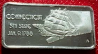 Connecticut State Bar-Ingots of The US. 1 Troy oz.999 Fine Silver-Hamilton Mint