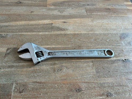 Vintage Proto Professional 12" Adjustable Wrench Model 712-S Opens 1-3/8” USA