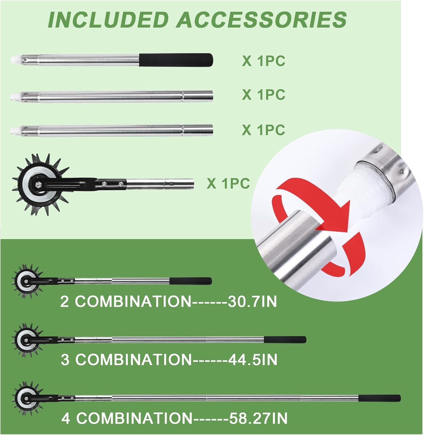 Wheel Rotary Edger Lawn Tool Grass Edge Trimmer Sidewalk Manual Lawn Edger 58.3"