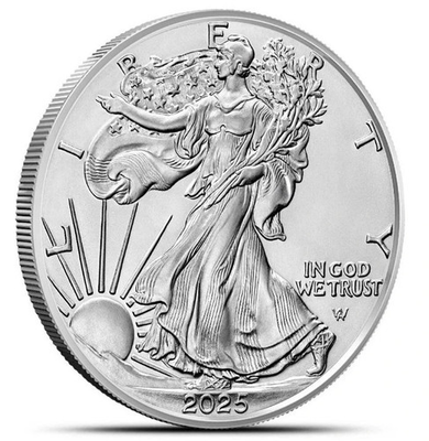 #ad 2025 1 oz American Silver Eagle Coin BU $68.99
