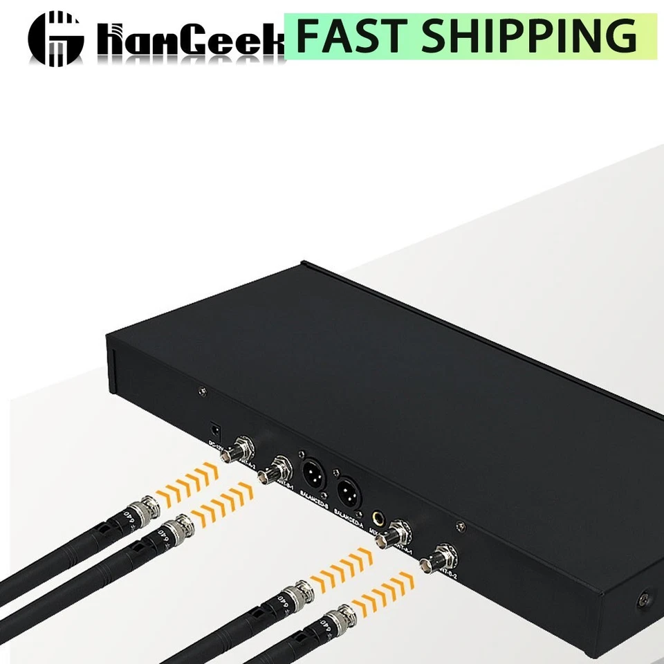 J162 470-960MHz Wireless 1 Receiver & 2 Microphones FM Dynamic Digital system - Image 2 of 2