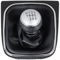 VW Golf V 03-08 Silber + Schwarzer Schaltknauf Mit Chrom-Rahmen 6-GANG
