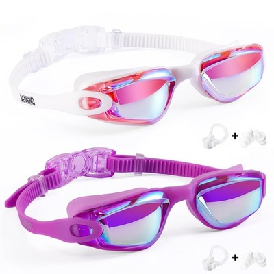 Aegend Swim Goggles for Kids Youth 3-14 Anti Fog Anti UV Comfort Fit Goggles for