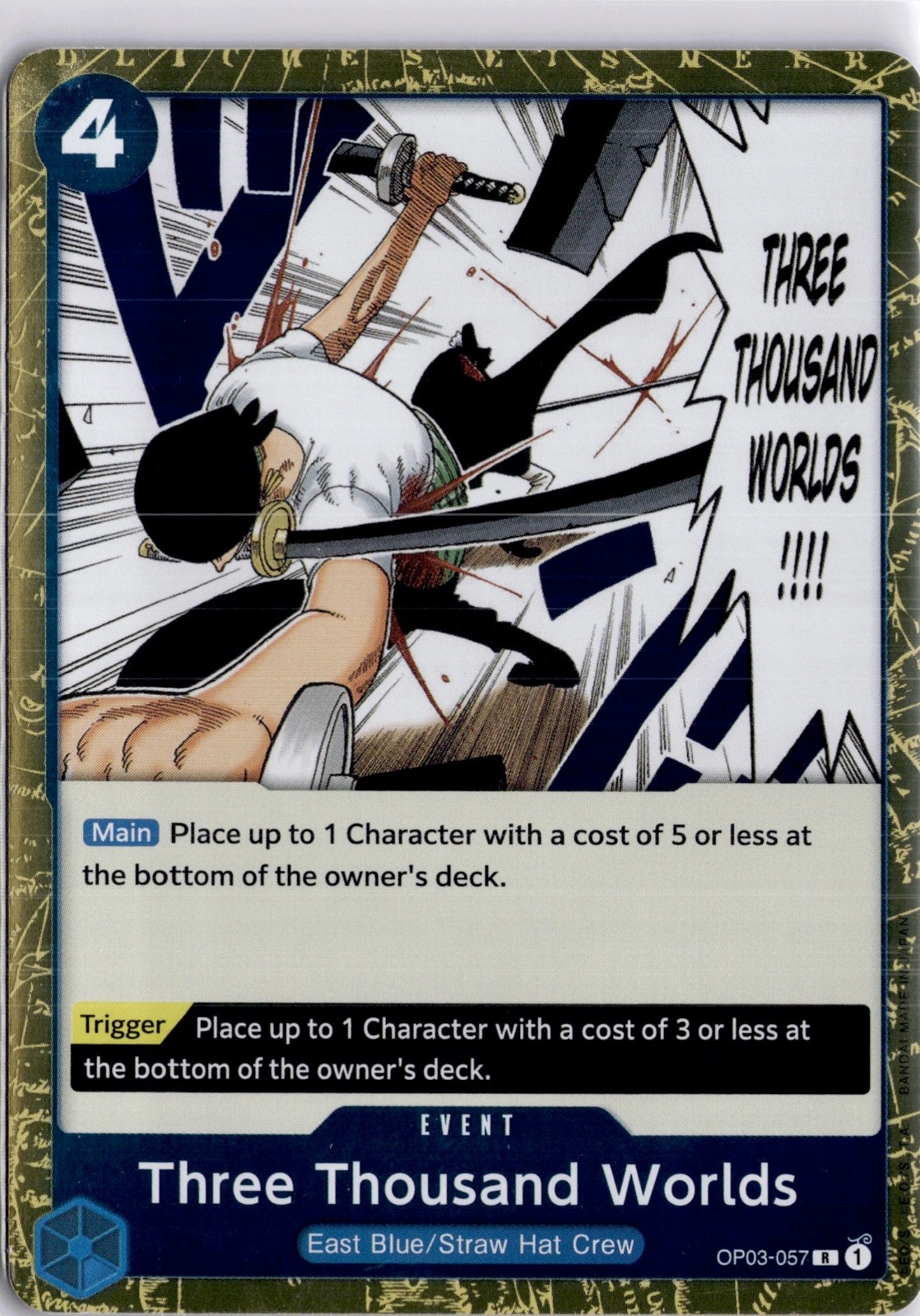 OP03-057 Three Thousand Worlds Rare One Piece TCG Card OP03 Pillars of Strength