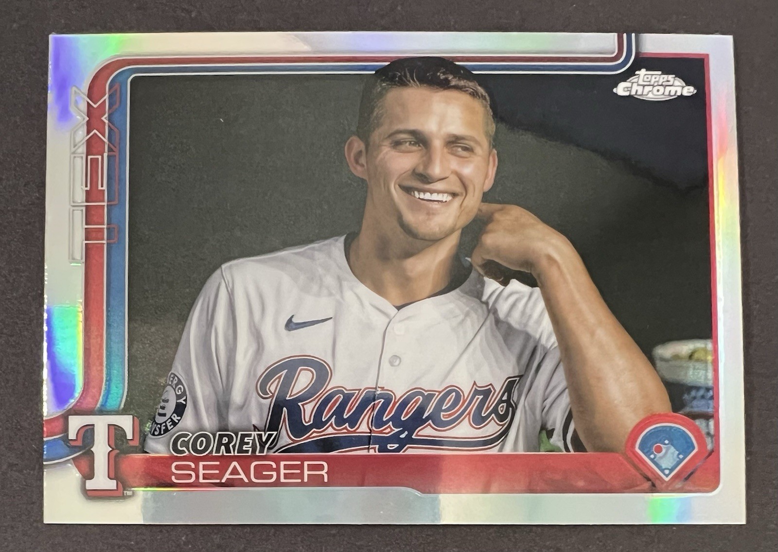 2025 Topps Chrome Corey Seager 24 Image Variation SP Texas Rangers Refractor