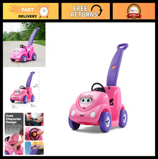 Kids Push Car Buggy Ride-On Toy with Seat Belt  Horn - Durable Plastic, 50 lbs