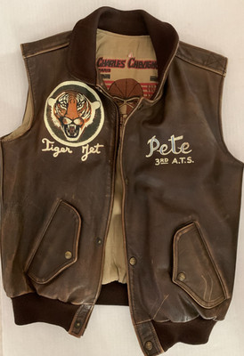 SELTENE ALTE FLIGHTJACKE LEDER CHEVIGNON PETE TIGER JET HOME JAMES