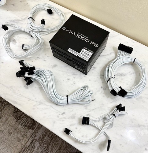 EVGA Supernova 1000 P6 80 Plus Platinum 1000W Modular PSU - White Braided Cables - Afbeelding 6 van 12