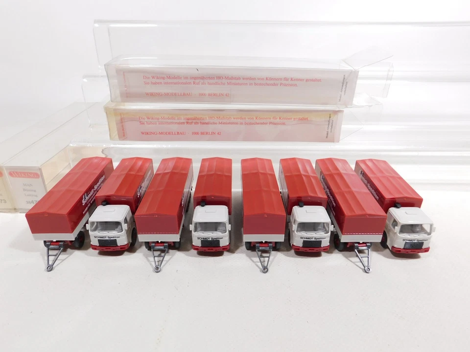 4X Wiking H0 1:87 26 473 Camion MAN/Büssing Schmidt Mint+Box #DD582-0,5 - Immagine 4 di 4