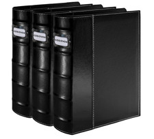 PU Leather CD/DVD Storage Binder with Zipper,3 Pack Holds 168 Discs  84 Pockets