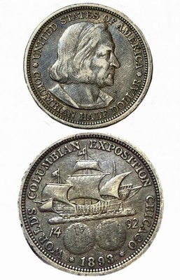 coincoinhaseページ 1893 SILVER coin Columbian Fair 1/2 Half Dollar cob Columbus SANTA