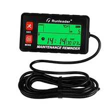  Digital Self Powered Hour Meter Tachometer,RPM Alert, Multiple Maintenance 
