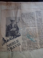 Merle Travis Autograph Newspaper Clipping