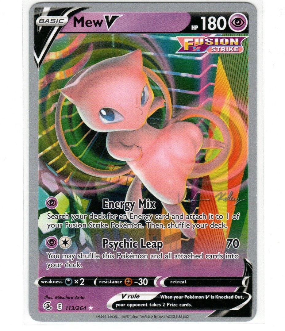 Mew V 113/264 2023 World Championship LP+ Pokemon Card Vance Kelley Deck FREE SH