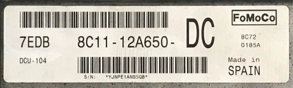 Centralina Motore ECU FORD TRANSIT 2009 2402cc Gasolio 8C11-12A650-DC 7EDB - Immagine 4 di 4