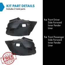 TRQ Front Inner Fender Liners for 2006-2012 BMW 3 Series