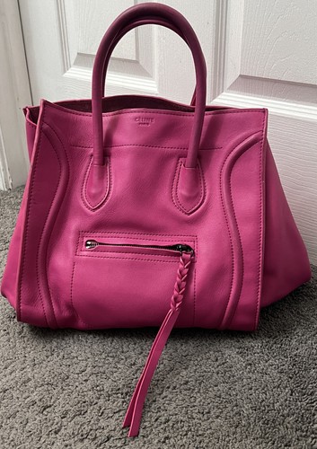 CELINE Luggage Phantom Hand Bag Leather Pink