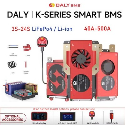 Daly Smart BMS LiFePo4 Li-Ion 4S 8S 24S 16S 20S 40A-500A Bluetooth BMS w/Balance
