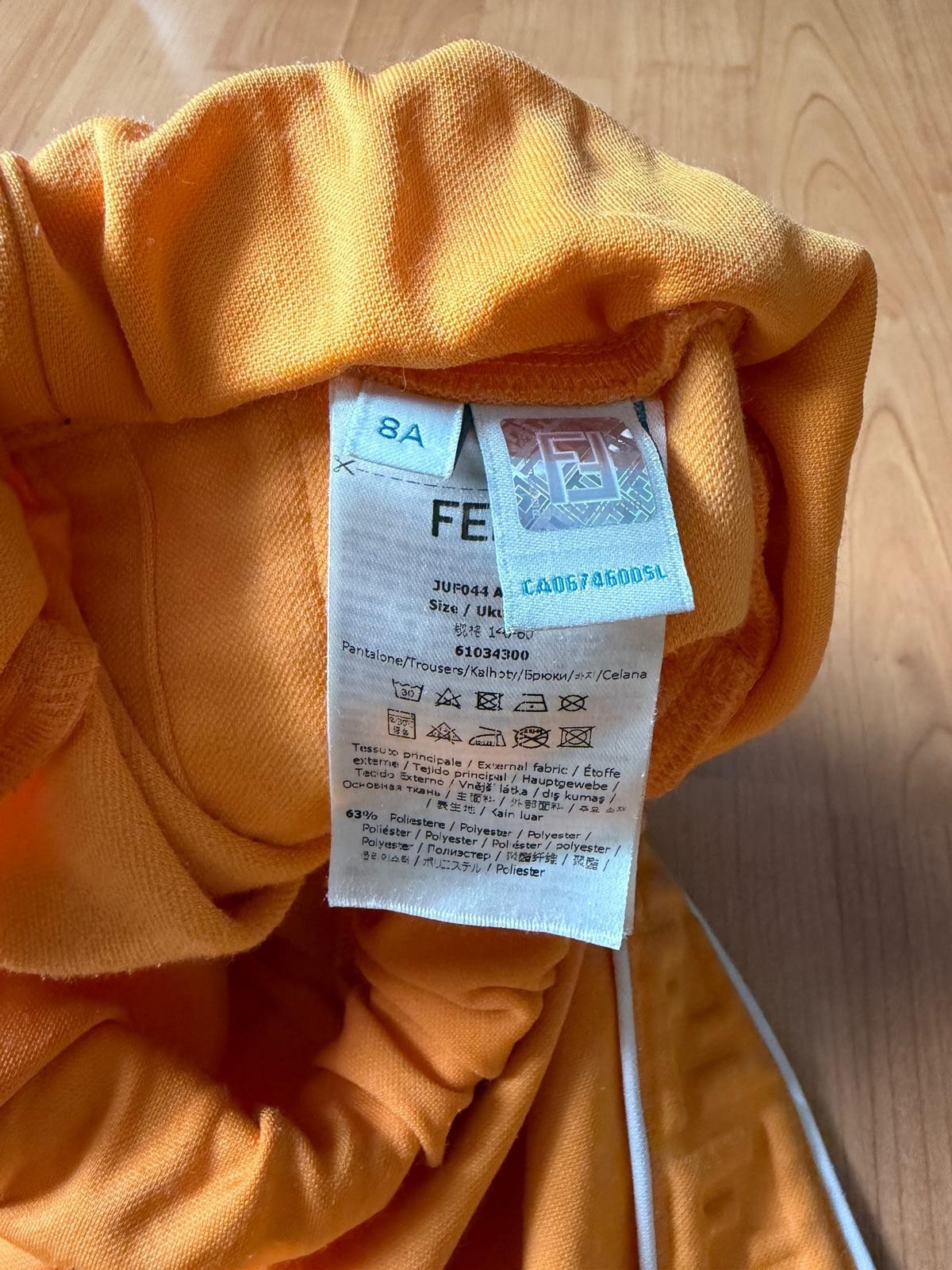 Fendi Kids Jogger Pants Orange FF Logo – Size 8A – Pre-Owned  Authentic Fendi Ki image 2