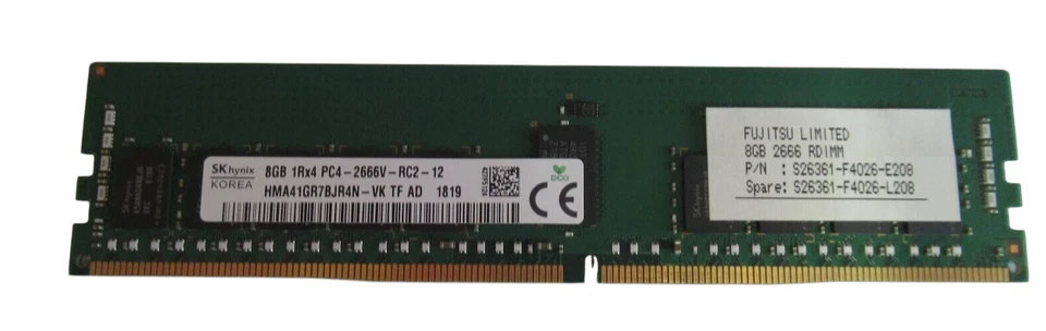 Hynix HMA41GR7BJR4N-VK 16GB (2x8GB) PC4-21300 DDR4-2666MHz ECC CL19 288P Memory - Image 3 of 4