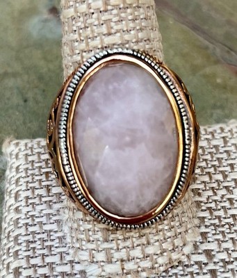 Barse NWT Pink Quartz Cooper And Sterling Statement Ring Size 11.75