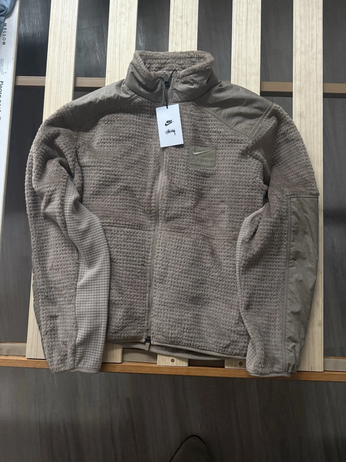 Nike x Stussy Tactical Full Zip Fleece Jacket Pinenut Medium M NWT HQ8524-223 - product detail image 1