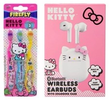 New 2pc Sanrio Hello Kitty Bluetooth Wireless Earbuds  Toothbrush Set