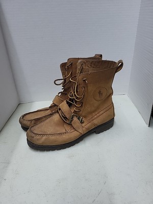 POLO RALPH LAUREN TAN LEATHER LACE MEN'S BOOTS 11. D