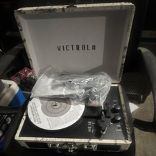 Victrola Suitcase Portable Record Player Turntable with Map Design Case