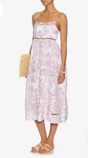 Zimmermann Dress 1 Cotton Silk Blend Roza Ladder Midi