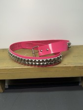 Vintage Y2K Belt pink three row pyramid studded belt punk, metal, thrash 28 inch