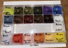 Prism Flash Dubbing Fly Tying Lot Of 20 Different Colors, DIY Dispenser