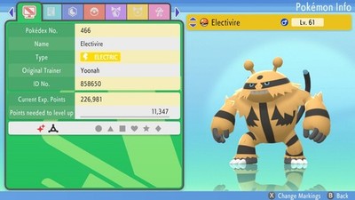 Pokemon Strahlender Diamant & Leuchtende Perle 6IV Shiny Electivire MAX EVs