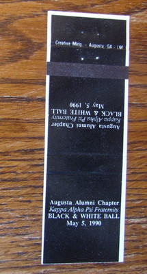 AUGUSTA ALUMNI CHAPTER MATCHBOOK COVER: AUGUSTA, GEORGIA EMPTY MATCHCOVER -A6
