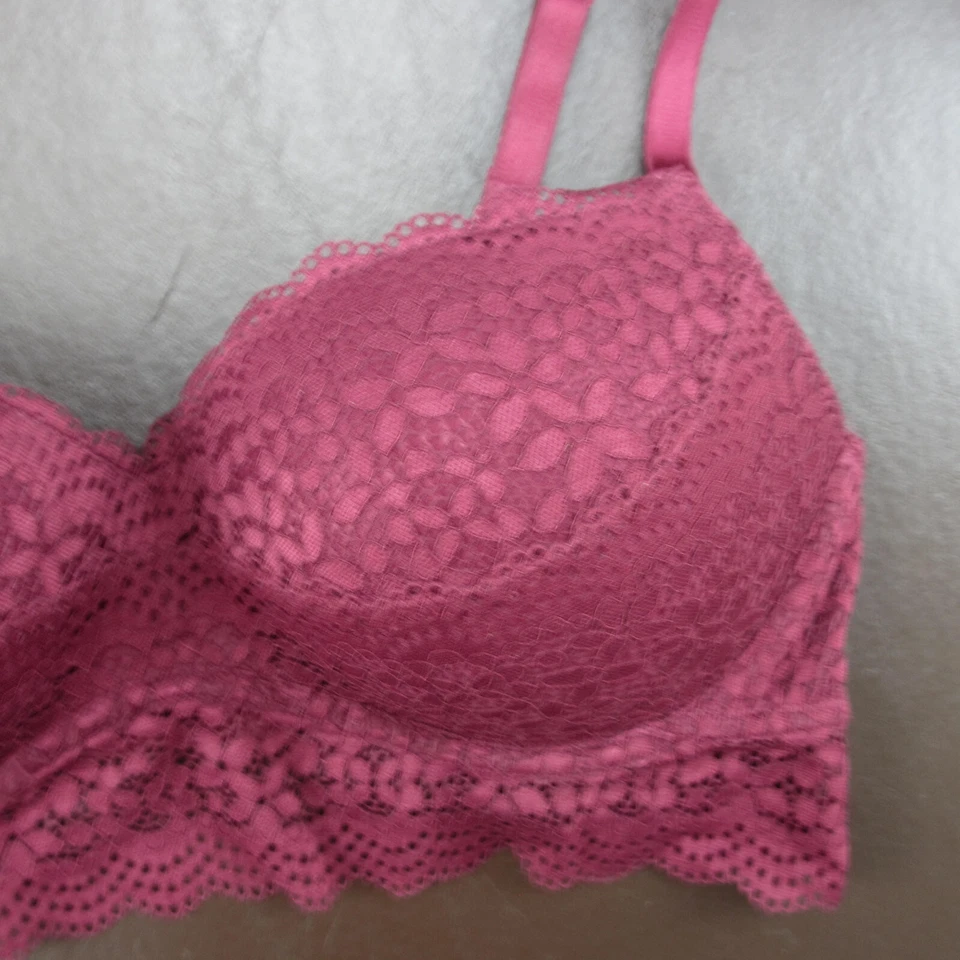 Sujetador Xhilaration 36C Granate Encaje Acolchado Inalámbrico Cierre Ajustable Espalda Foto 4 de 4