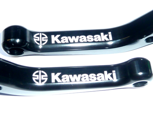 Kawasaki ZX6R 636 2019-2023 FRENO CORTO NEGRO + PALANCAS EMBRAGUE LÁSER GRABADO CARRERA - Imagen 2 de 12