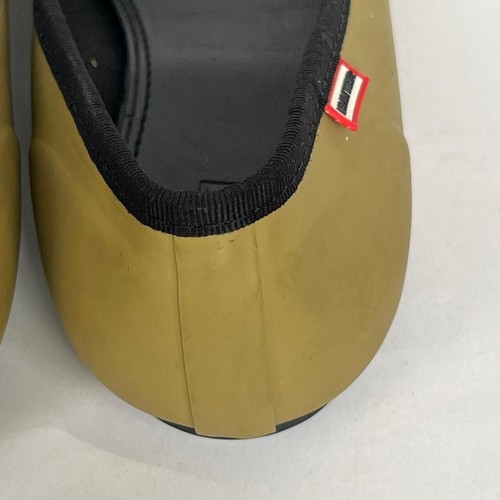 Hunter Women's Slip On Shoes Pumps Ballerinas Rubber Olive Green Black UK 6 US 8 - Picture 9 of 12