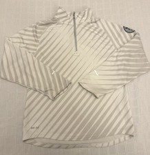 Nike Running Dri Fit White Reflective 1/4 Zip Pullover Kids Medium M
