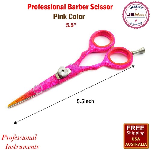 Haircutting Barber Saloon Shear Pink Scissor 5.5 inch Stainless Steel - Picture 3 of 6