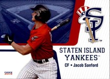2019 Staten Island Yankees Choice #32 Jacob Sanford Nova Scotia Baseball Card