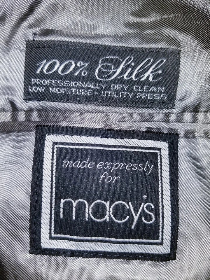 Christian Dior 42L Vintage Gray White Black 100% Silk Blazer sport Coat jacket - Image 4 of 4