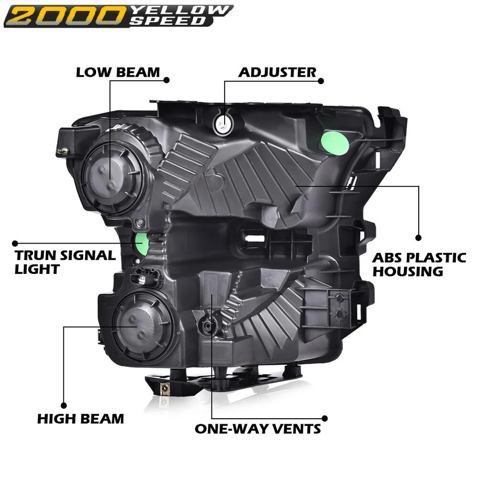 Fit For 2015-2017 Ford F150 Smoke Lens Headlights Clear Headlamps Left+Right  Foto 3 de 4