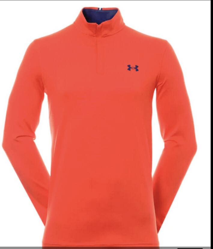 NWT Under Armour Golf loose fit pullover, men's Large orange, $70