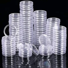 100 Direct Fit Airtight 18mm Coins Capsules Storage Holder for US Dimes B553