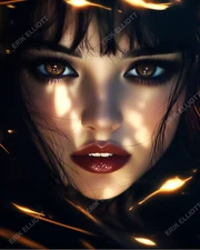 8x10 Photo Art Print - Dark Fantasy Vampire Girl Beautiful Goth Woman Artwork