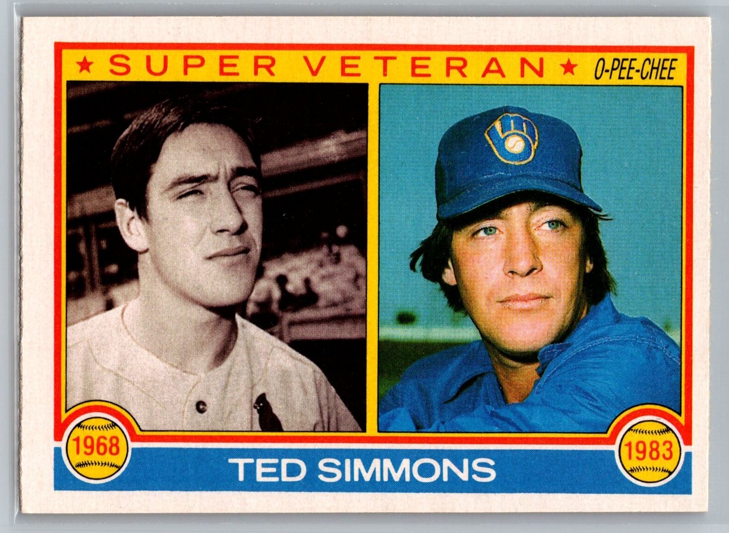 1983 O-Pee-Chee Milwaukee Brewers Baseball Card #33 Ted Simmons HOF