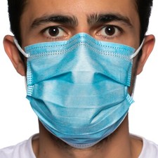 100 ASTM Level 1 3-Ply Disposable Medical Surgical Face Blue Masks 2 Box/50
