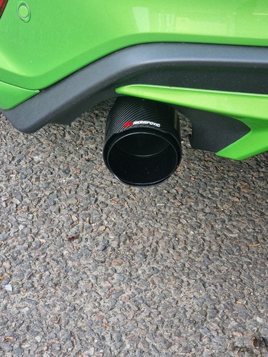 2 GLOSS BLACK CARBON FIBRE AKRAPOVIC EXHAUST TIPS 4.5” FORD FOCUS ST MK4 - Picture 4 of 24