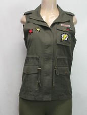 Jennifer Fort Myers Women's Jacket Sleeveless Olive Size M